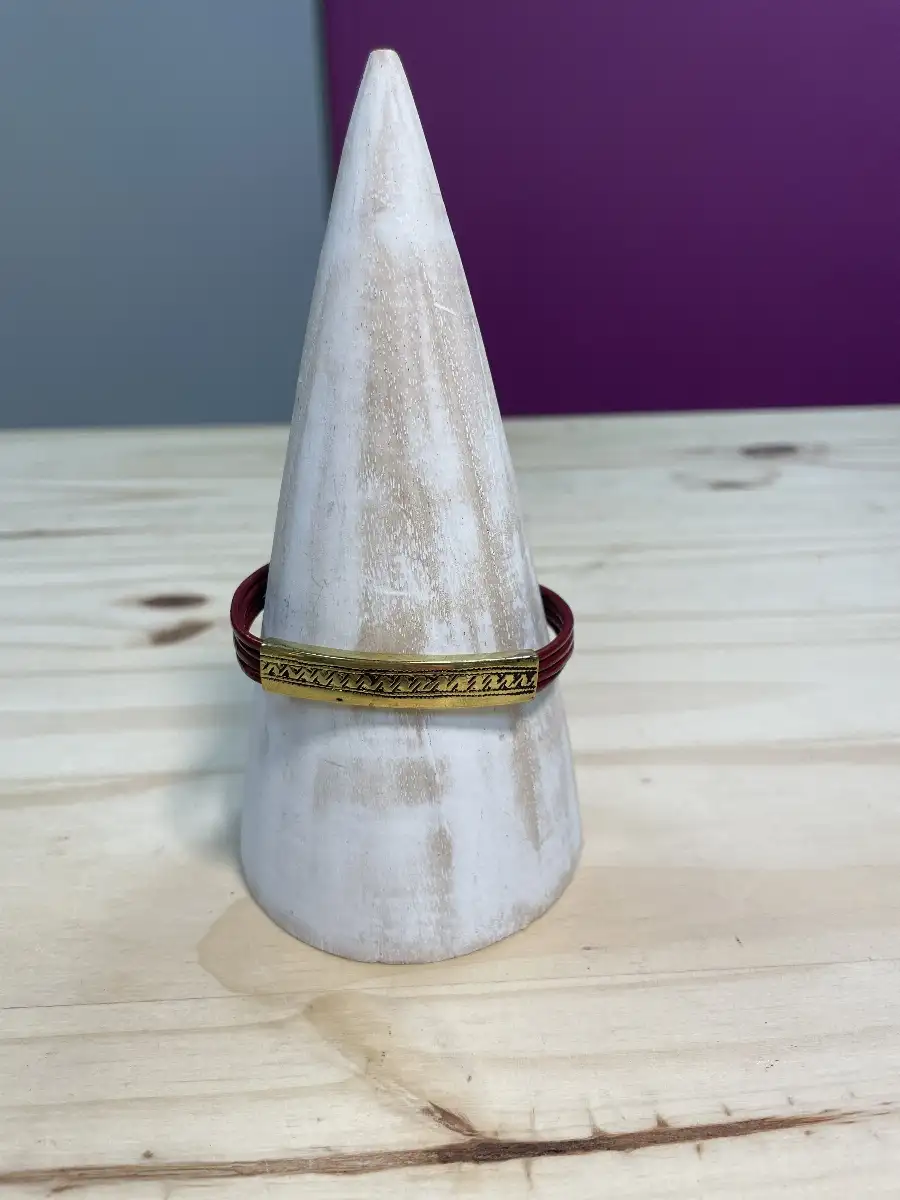Bracelet touareg cuire+laiton