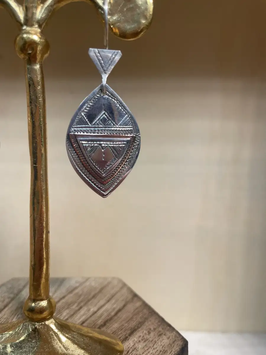 Boucle d'oreille touareg pierre
